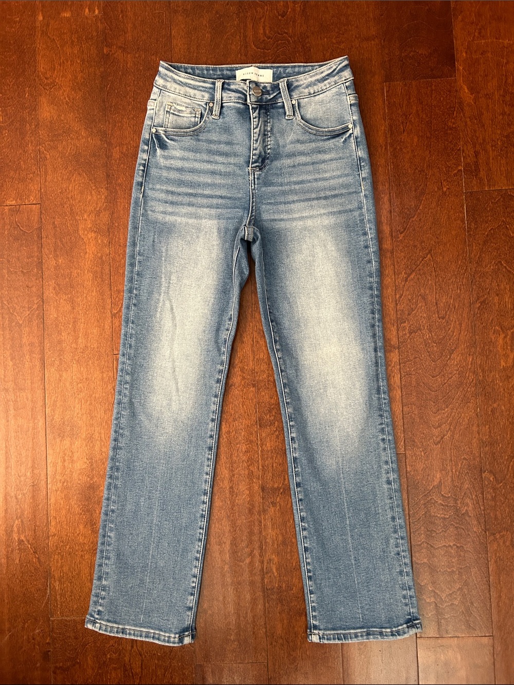 Risen Jeans Tummy Control High Rise Crop Straight Jeans, Size 1/25